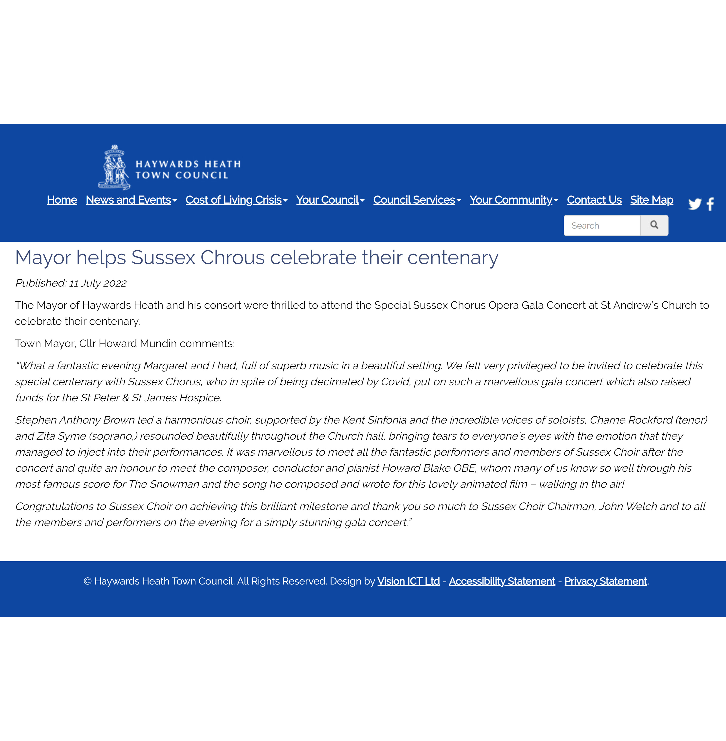 View the Sussex World article (PDF format)